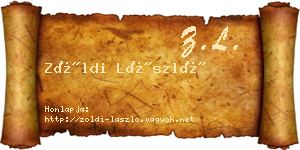 Zöldi László névjegykártya